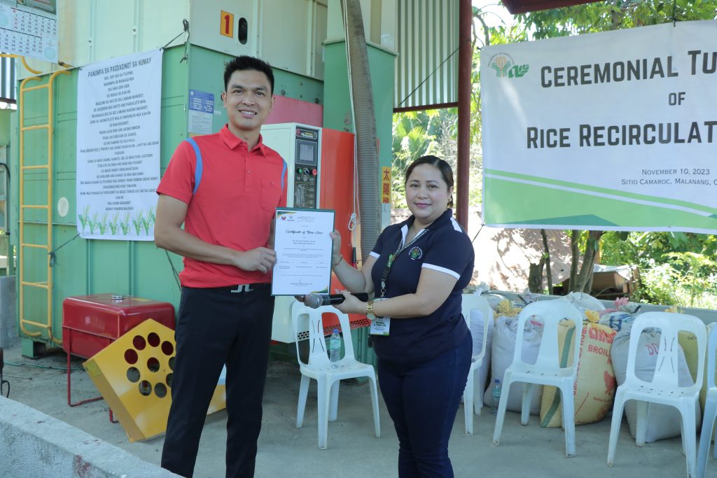 OPIA receives P2.78-M rice recirculating dryer from Agri-NorMin
