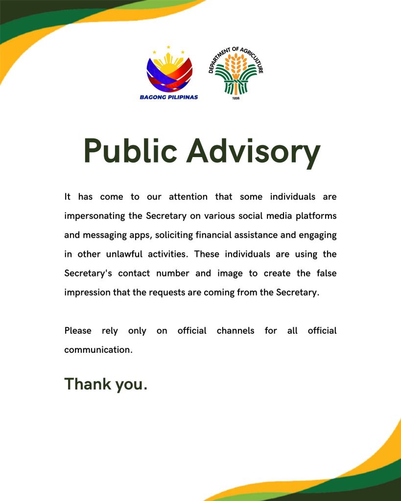 Public Advisory … Please be guided.